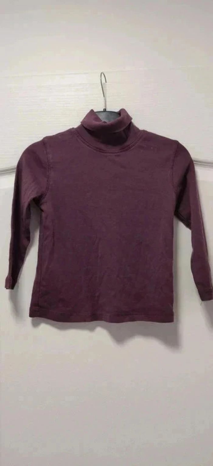 Col roulé sous-pull Vertbaudet violet 6 ans