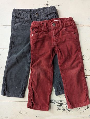 Lot de 2 pantalons velours Kiabi