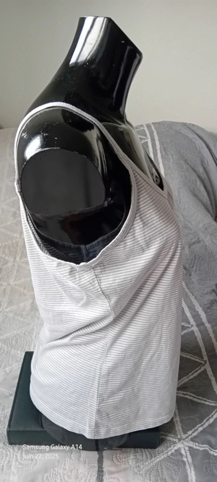 Top fines bretelles à rayures gris et blanc femme XL Hampton Bays - photo numéro 3