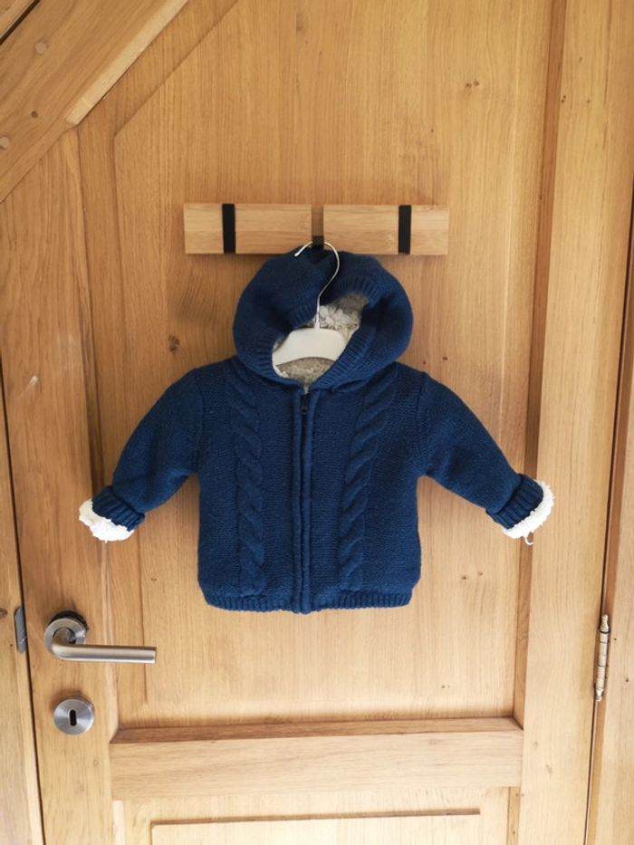 Gilet zippé chaud en bleu Tex 6 mois