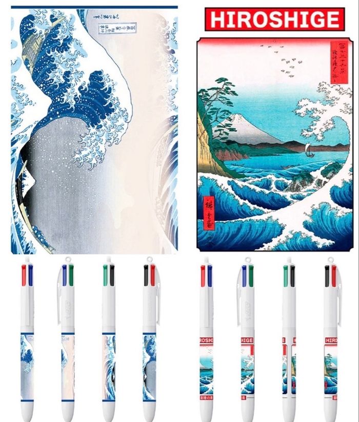 BIC 4 Couleurs Hokusai + Hiroshige Stylos ABYstyle Officiels Collector Neufs