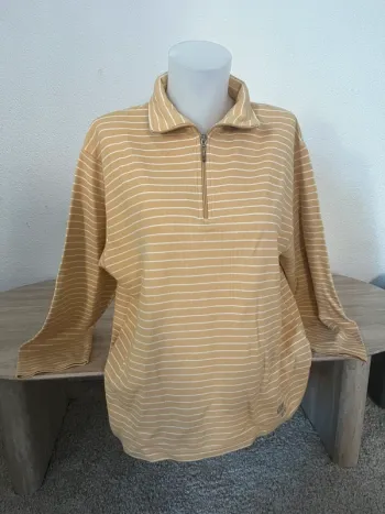 Pull polo manches longues fleur brodé T. 40 L Lady M