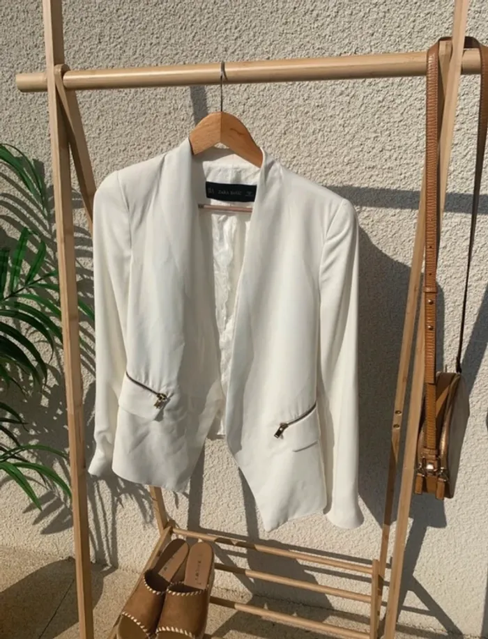 Veste / blazer Zara blanc taille 38 - photo numéro 2