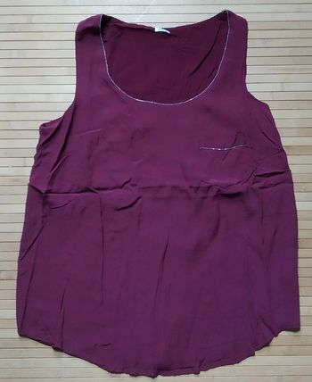 Pimkie haut bordeau liseret argent poche L