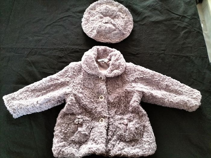 Manteau et son béret assorti en gris 18 mois 3Pommes - photo numéro 2