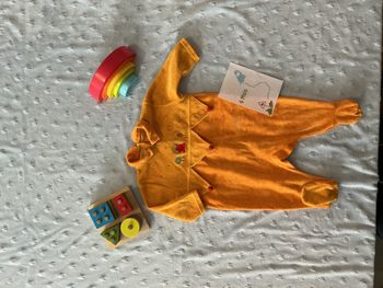 pyjama grenouillère en velours 6 mois orange marese