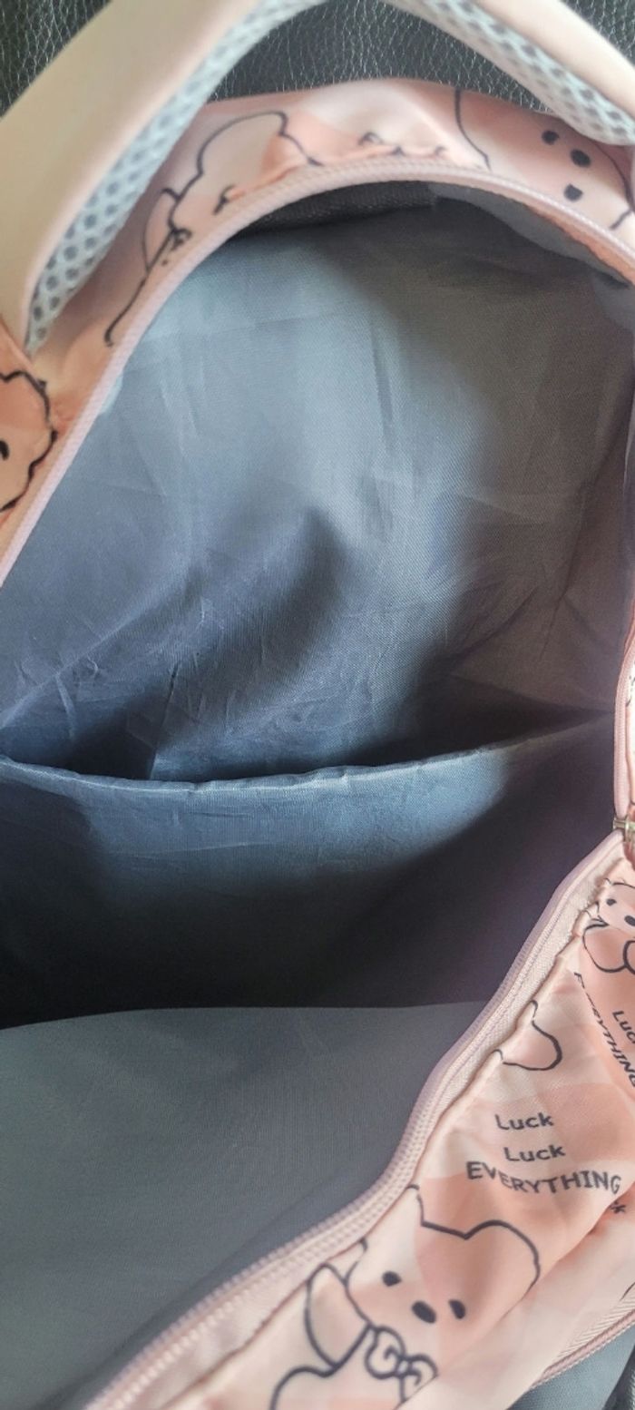 Sac à dos scolaire rose  kavaii et sa trousse - photo numéro 5