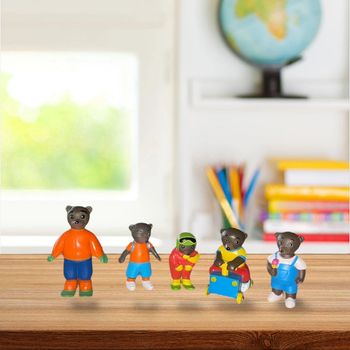 🎁🎄 Special Noël - Lot de 5 figurines Petit Ours Brun