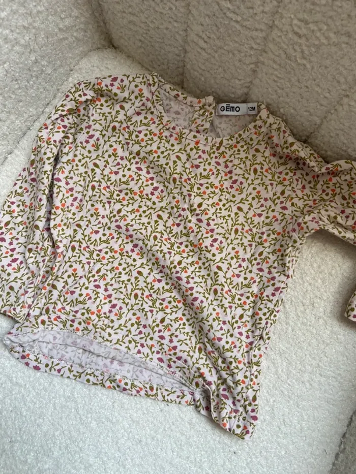 Lot 3 tee shirts manches longues 12 mois fille - photo numéro 2