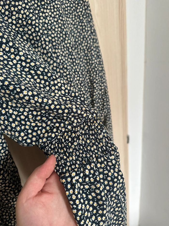 Combinaison pantalon fleurie jambes larges marine blanc taille 40 H&M - photo numéro 7