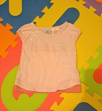 T-shirt manches courtes rose, Adidas, taille 3 mois (62 cm)