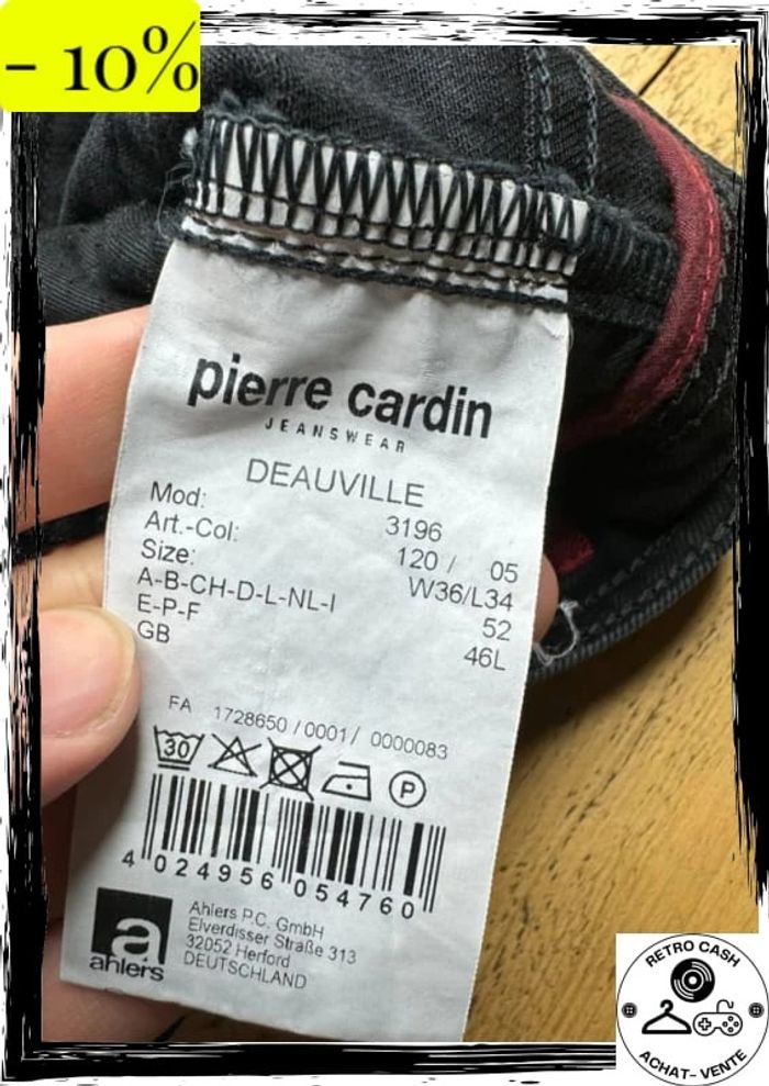 Jean black star pierre Cardin noir homme taille w36/l34 - photo numéro 10