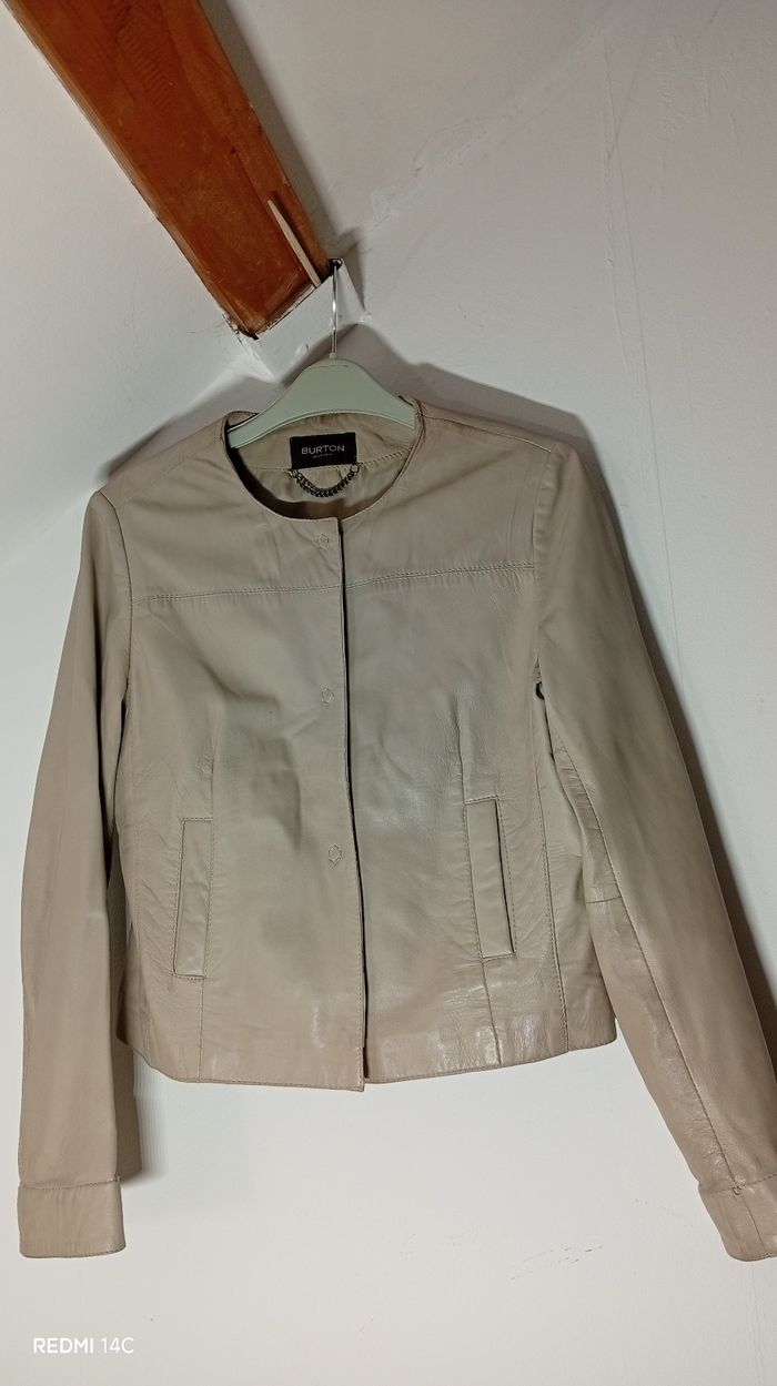 Blouson cuir agneau 40, Burton of London beige - photo numéro 3