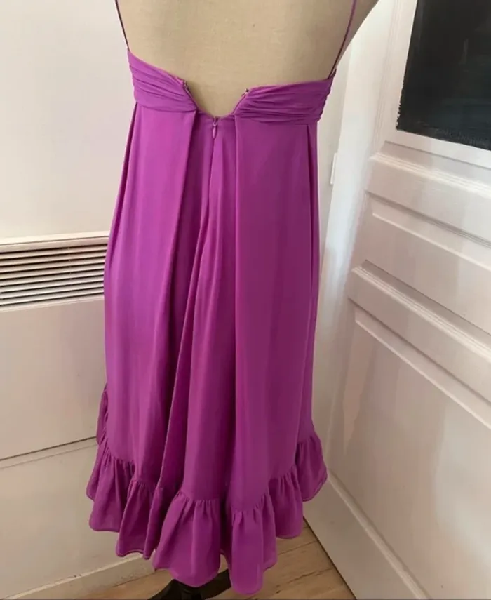 Adolfo Dominguez robe soirée en soie violette taille 36 - photo numéro 3