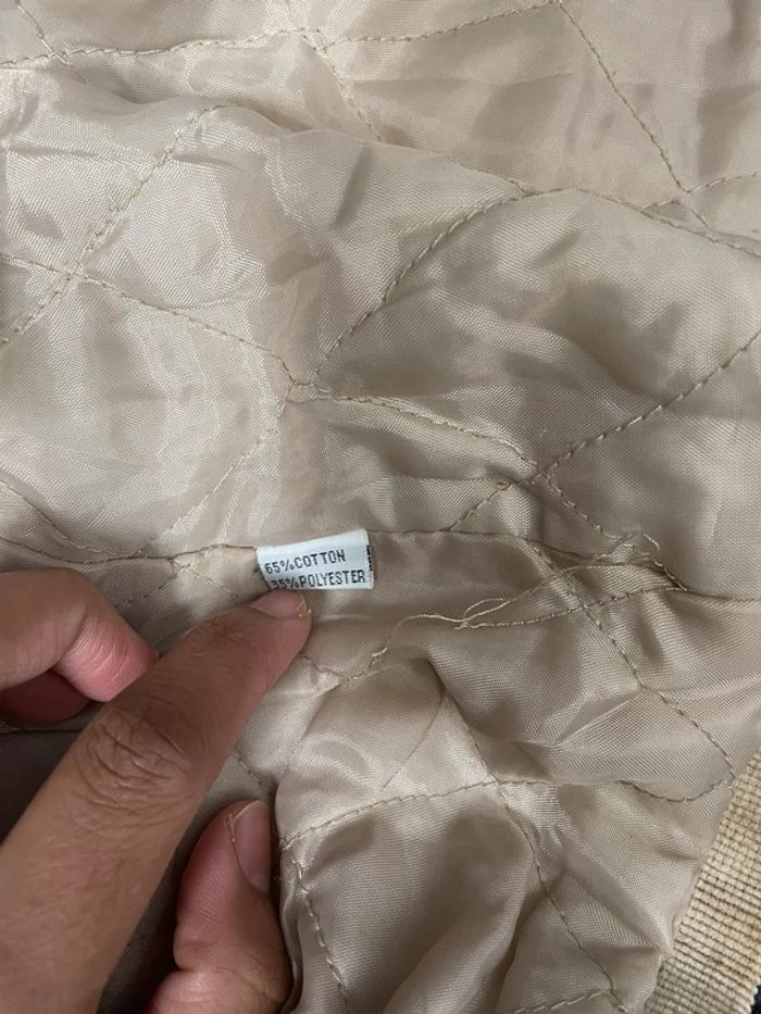 Y2K veste biker col roulé beige S/M - photo numéro 8