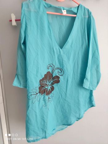 Blouse voile bleu turquoise 3 Suisses