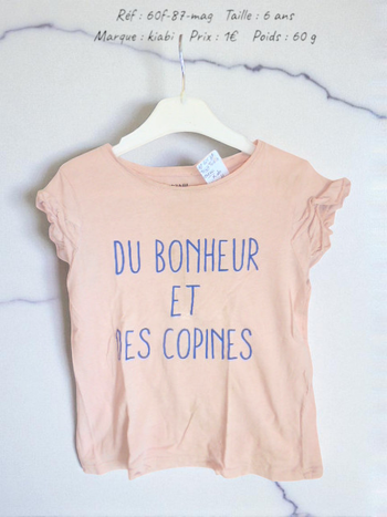T-shirt 6 ans Kiabi (60f-87-mag)
