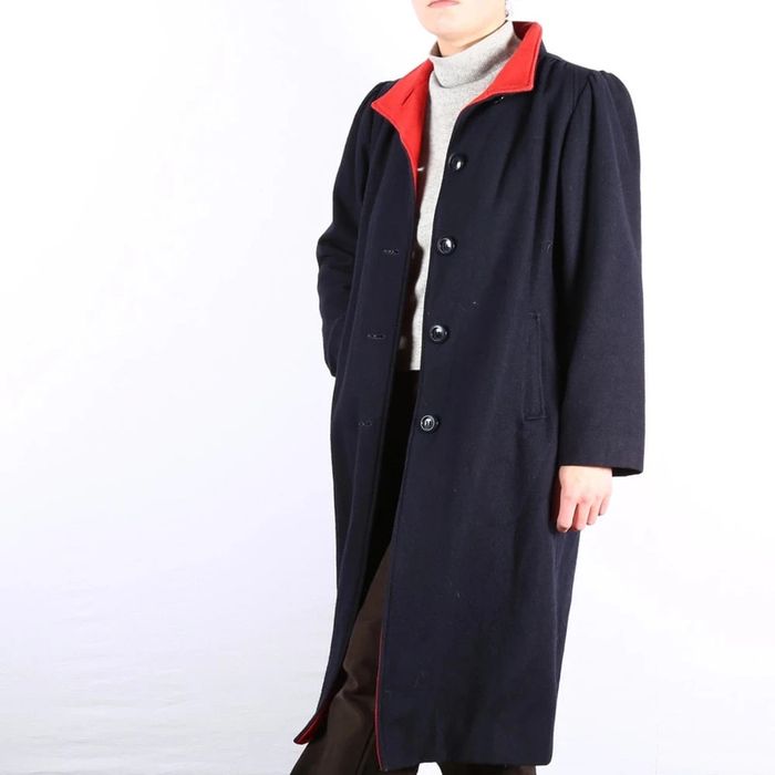 Magnifique manteau vintage en laine marine (#23392) - photo numéro 7