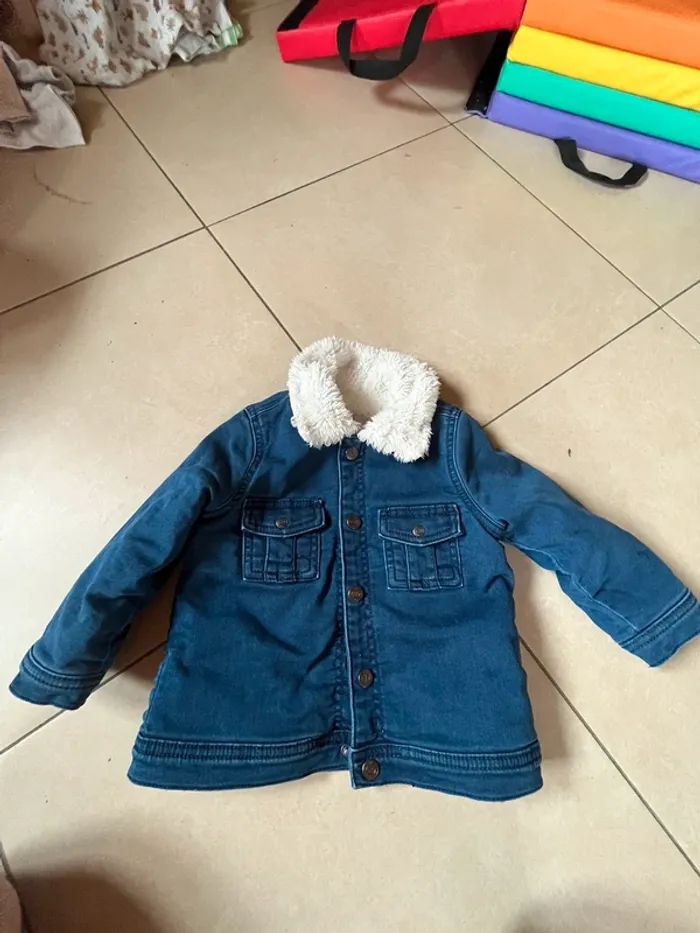Manteau chaud en jean taille 81 cm