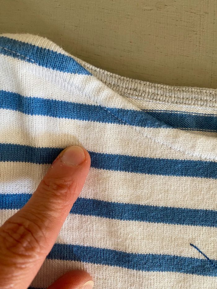 Marinière blanche à rayures bleues petit bateau 6 ans - photo numéro 6