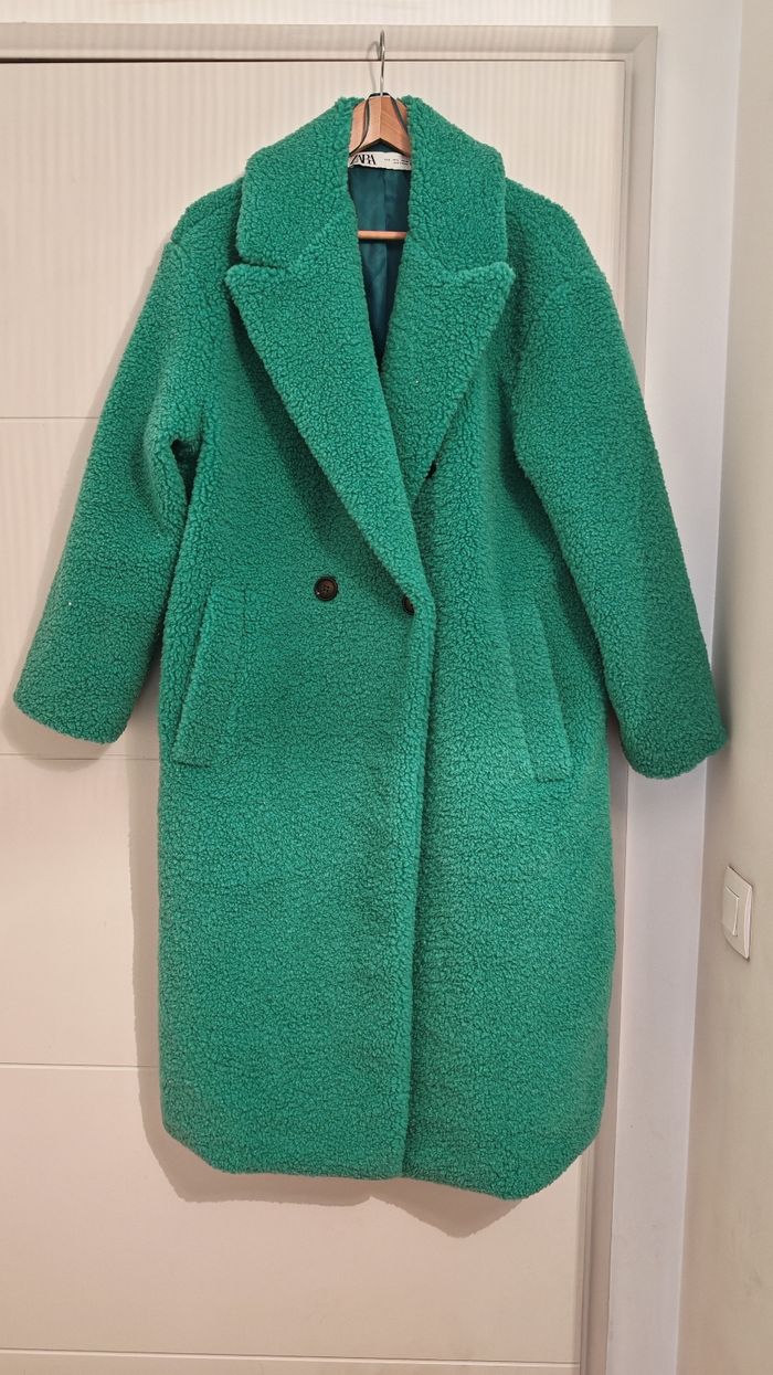 Manteau vert en mouton - Zara taille L