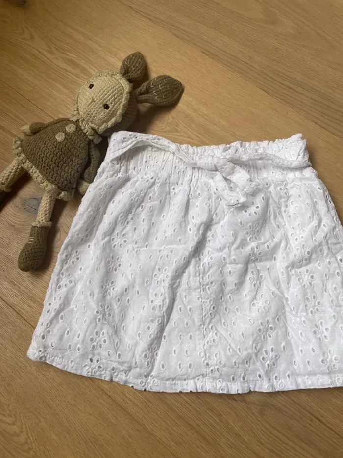 Jupe broderie anglaise blanche 3-4 ans 104cm - photo numéro 2