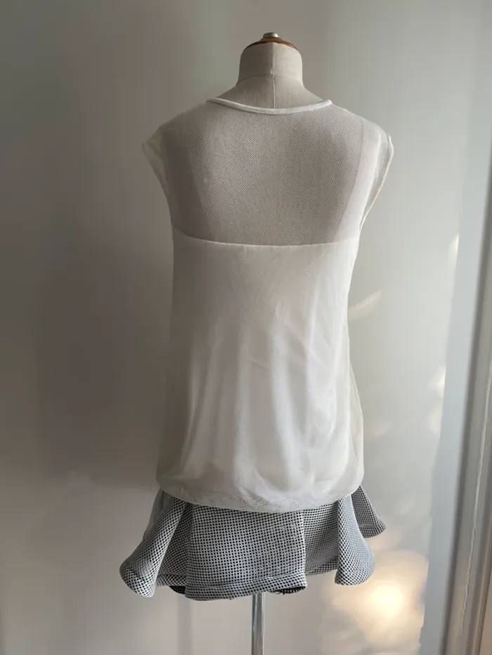 Robe crème JAY AHR drapée plissée T.S résille & viscose - photo numéro 4