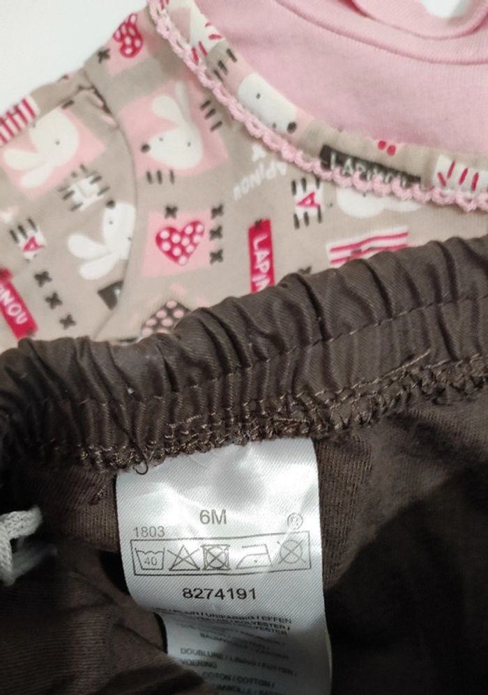 Ensemble bébé fille tee shirt manches longues col roulé sous pull avec pantalon jogging - photo numéro 11