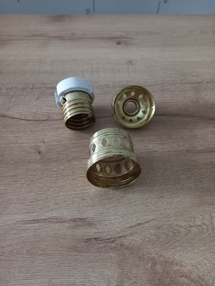 Douille B40 ancienne en laiton et céramique. - photo numéro 4