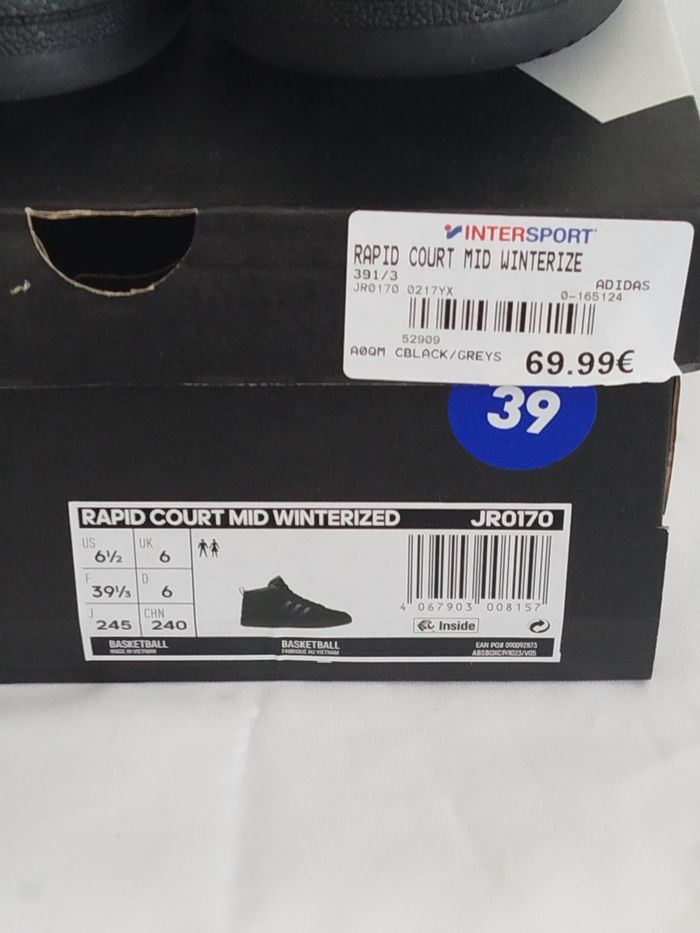 Baskets montantes noires et grises Adidas taille 38 2/3 - photo numéro 9
