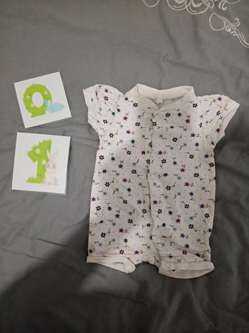 Barboteuse fleuri 0/1 mois