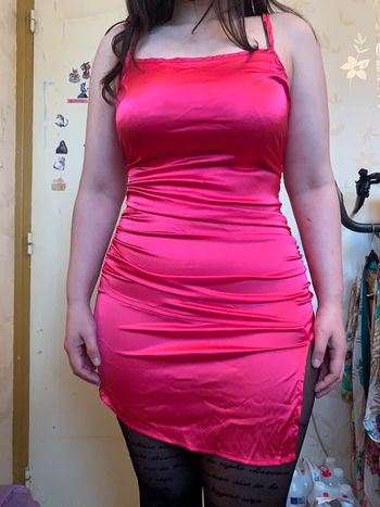 Robe moulante rose vif