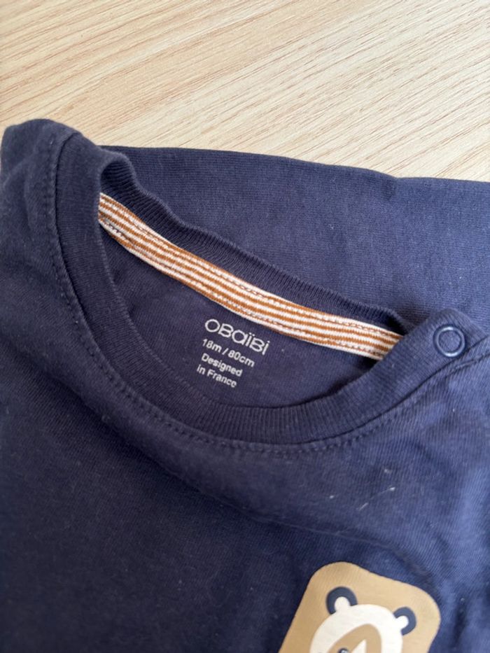 T-shirt Obaibi marine taille 18 mois - photo numéro 4
