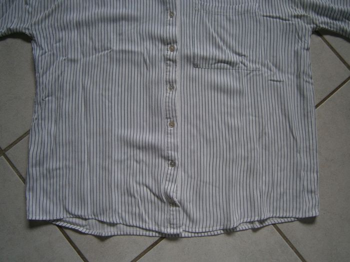 Chemisier ML blanc rayé violet PROMOD Taille 40 - photo numéro 3