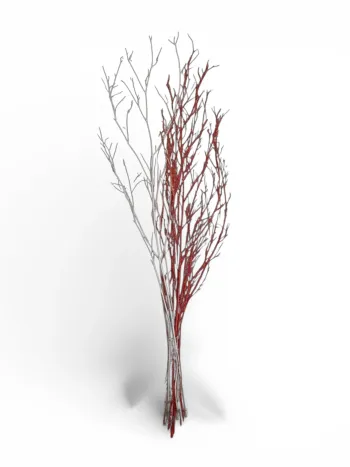 Branche décorative artificielle argentée rouge 1 m neuf 