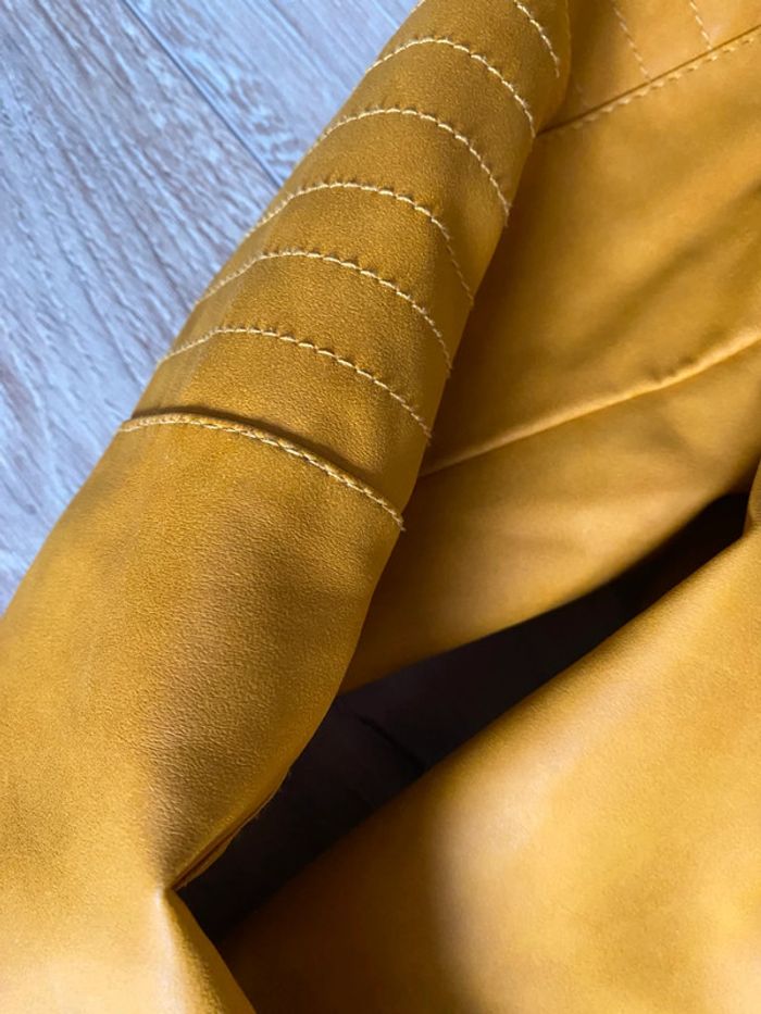Veste simili cuir only jaune - photo numéro 3