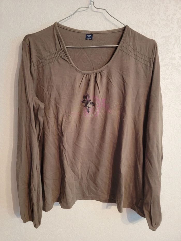 T-shirt tunique à motif vintage grunge tie and dye