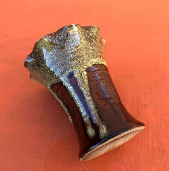 Années 1950 Vase Cornet style Vallauris Céramique émaillée - photo numéro 5