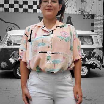 Magnifique chemisier Vintage mixte