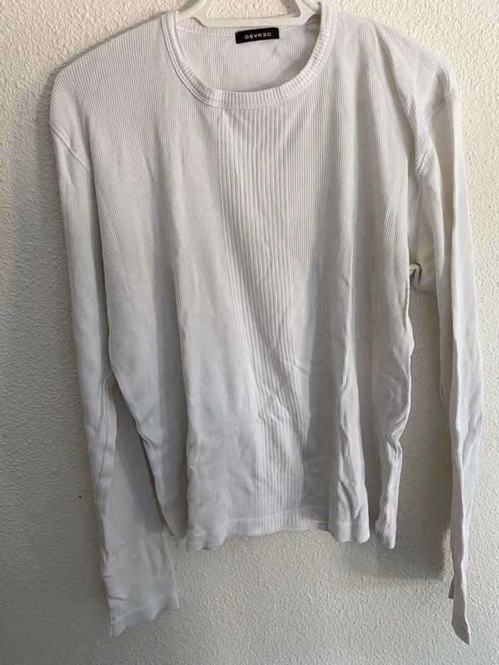 408 - haut blanc côtelé Devred