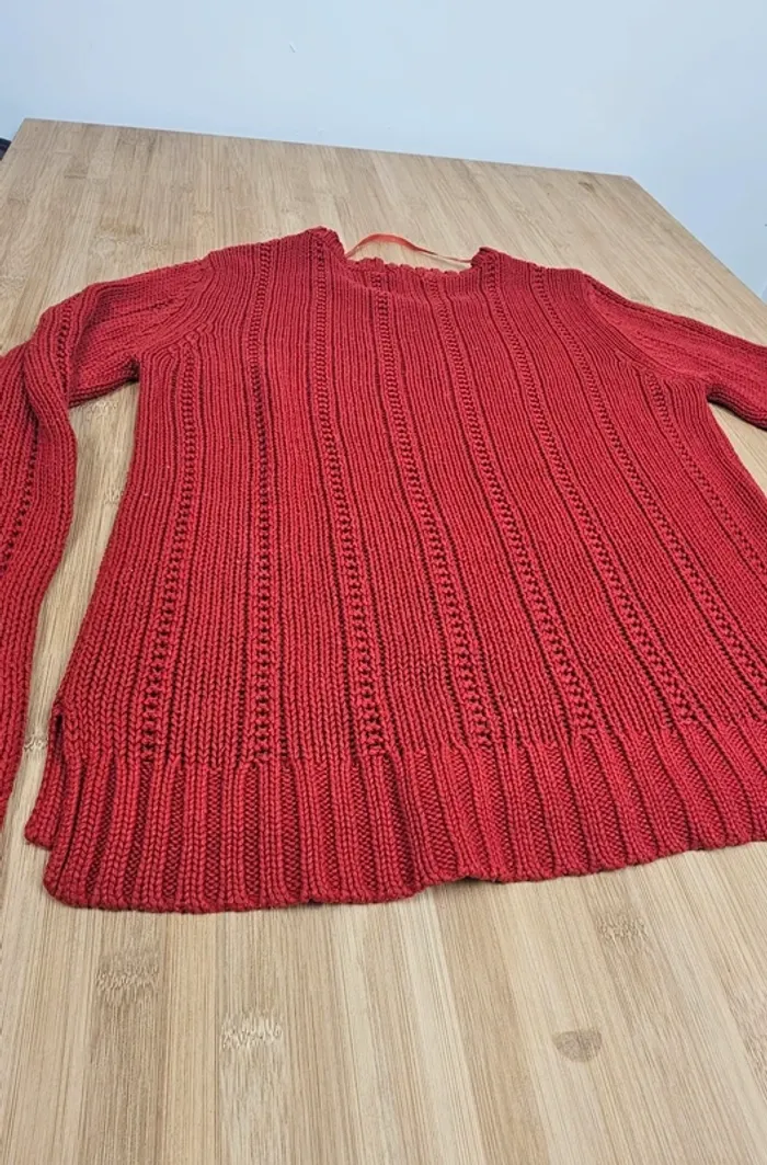 Pull rouge pas trop épais In extenso T:M  38/40 - photo numéro 7