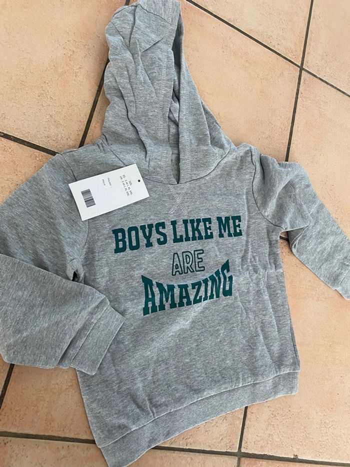 Pull à capuche gris 8 ans Sweat - photo numéro 2