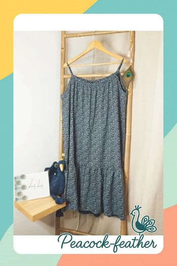 Robe longue bleue fleurie xxl neuve