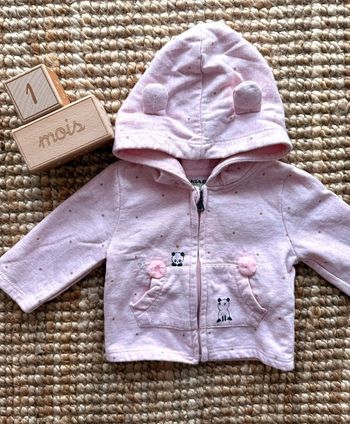 Veste à zip Kiabi 1mois / 54cm