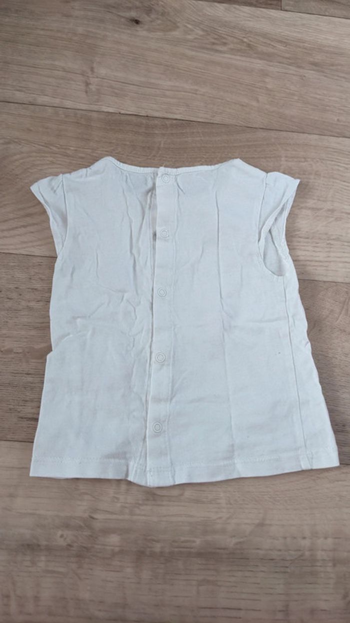 Tee-shirt blanc Lapins Kiabi 12 Mois - photo numéro 3