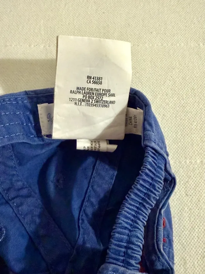 Casquette bébé baby ralph Lauren polo jean bleu rouge 3 baseball chino coton - photo numéro 7