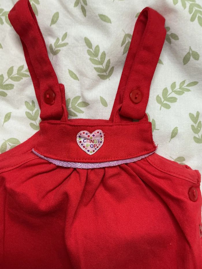 robe salopette rouge pommette 6 mois - photo numéro 6