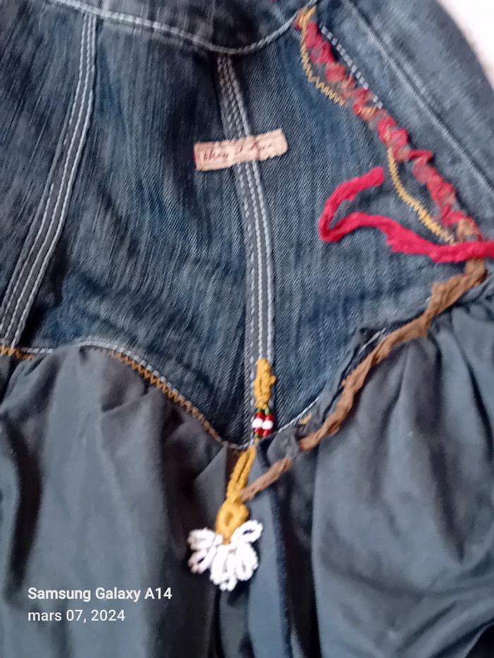 Jupe bimatiere à volants bleu fille 10 ans Eliane et Lena - photo numéro 7