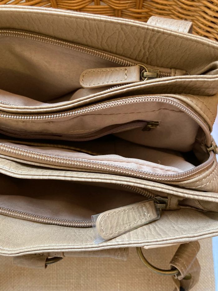 Sac vintage y2k beige synthétique neuf [ref 2506SBe93] - photo numéro 13