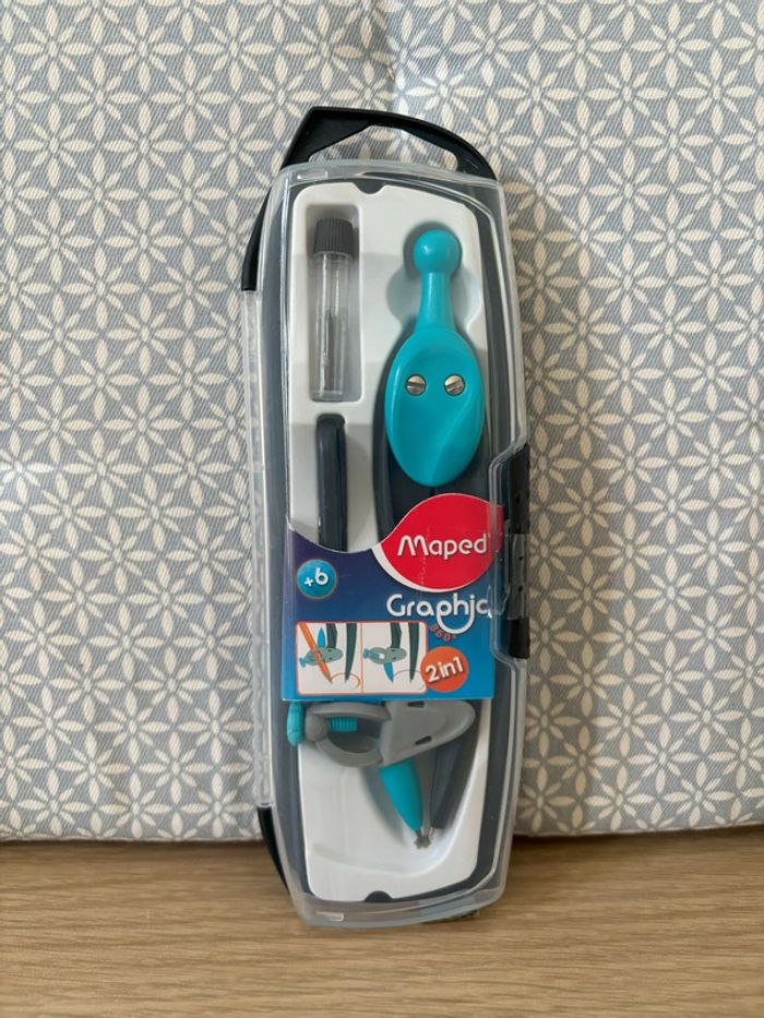 Coffret Compas "Graphic" 3 Pièces Bleu